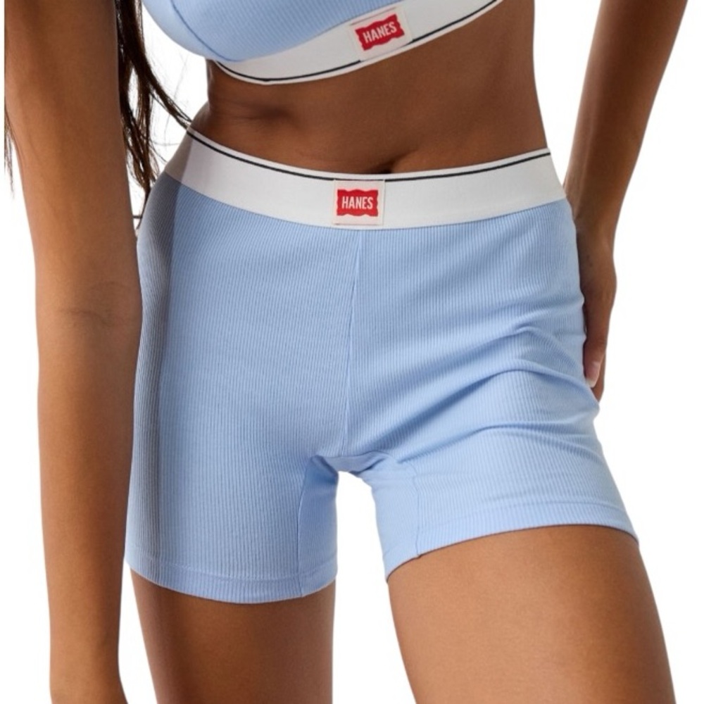 Hanes x Urban Outfitters Jersey Knit Boxer Brief Blue Women's Small